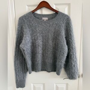 J.crew Brushed Cashmere cable-knit sweater in grey